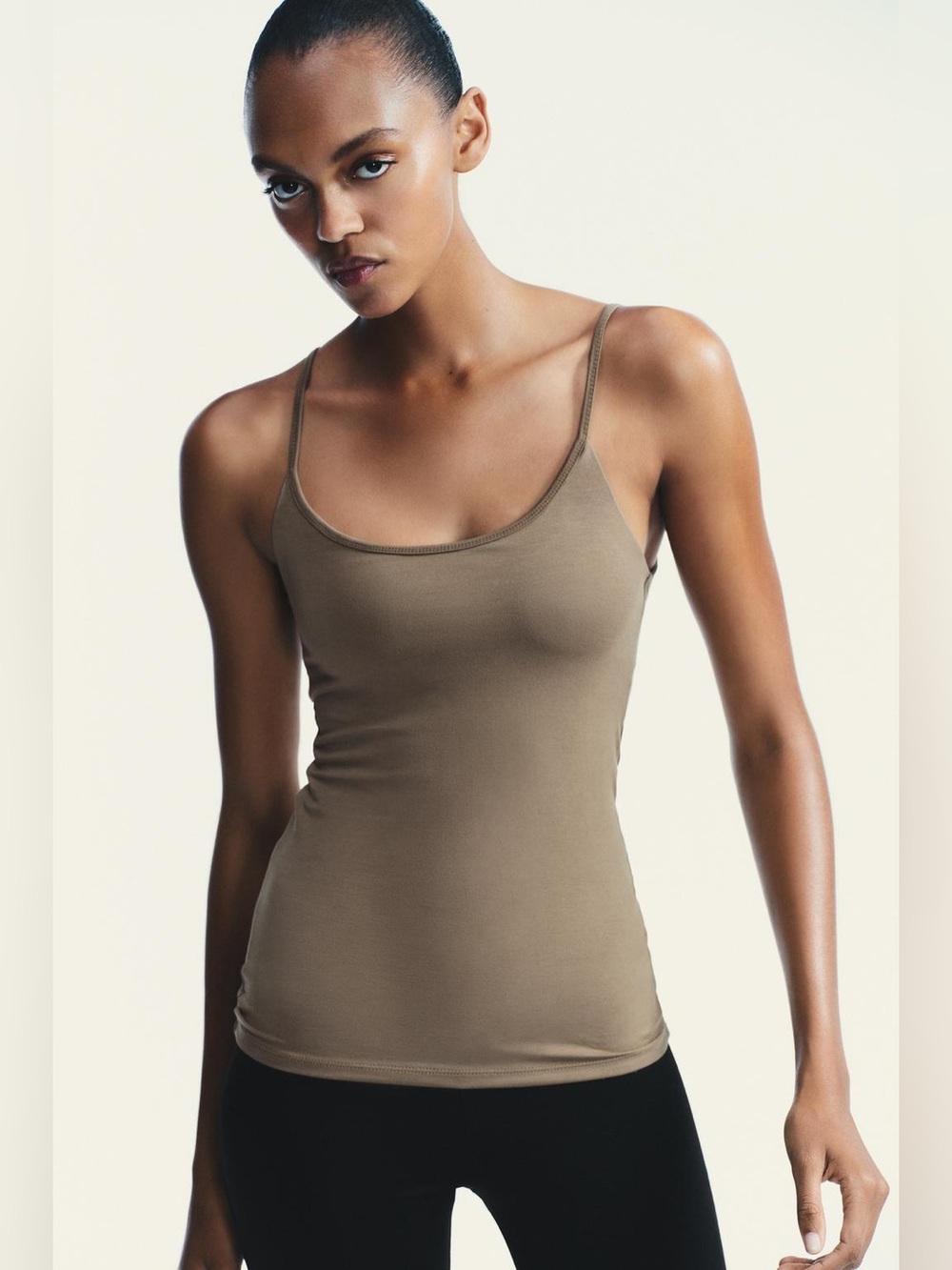 Zara Lyocell strappy T- shirt with inner top